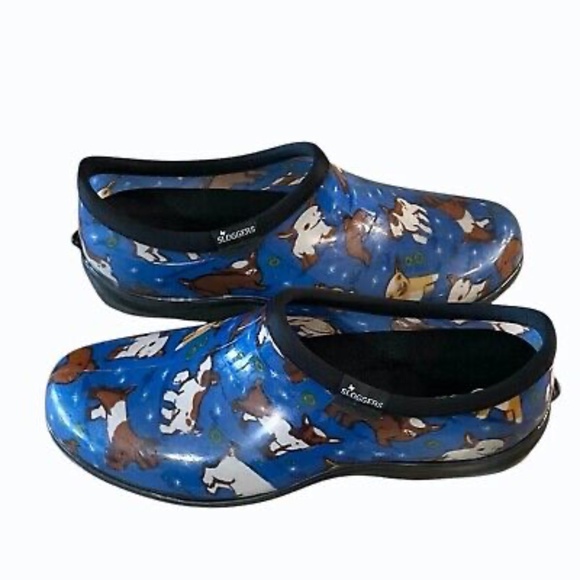 Sloggers Womens Clogs Shoes Size 10 Waterproof Garden Blue Goats Made In USA - Picture 3 of 9